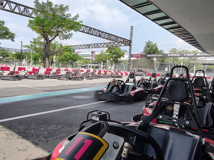 This is Singapore's largest go-karting facility with an impressive 960m track